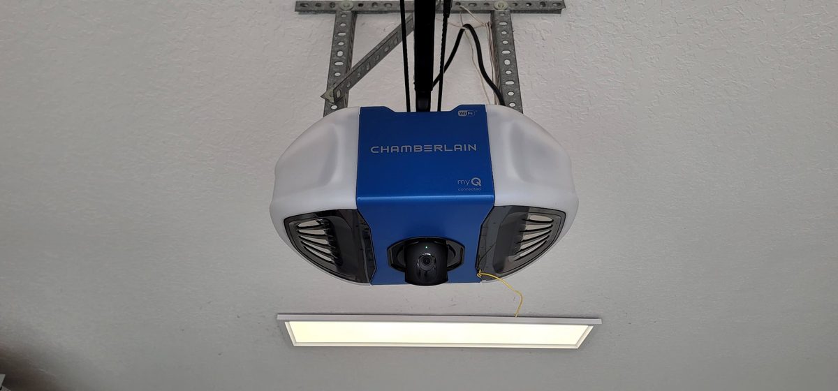 Chamberlain smart garage door opener with built-in camera installation